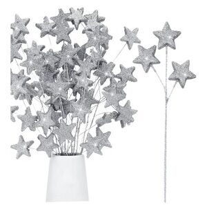 Silver Star Party Decoration Sticks - 6